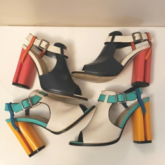 Disco Diva! Faux Leather unique heels 6.5 EUC - Picture 12 of 13